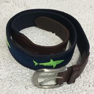 Belted Cow Company Neon Green Shark Leather Belt Made In USA size 32